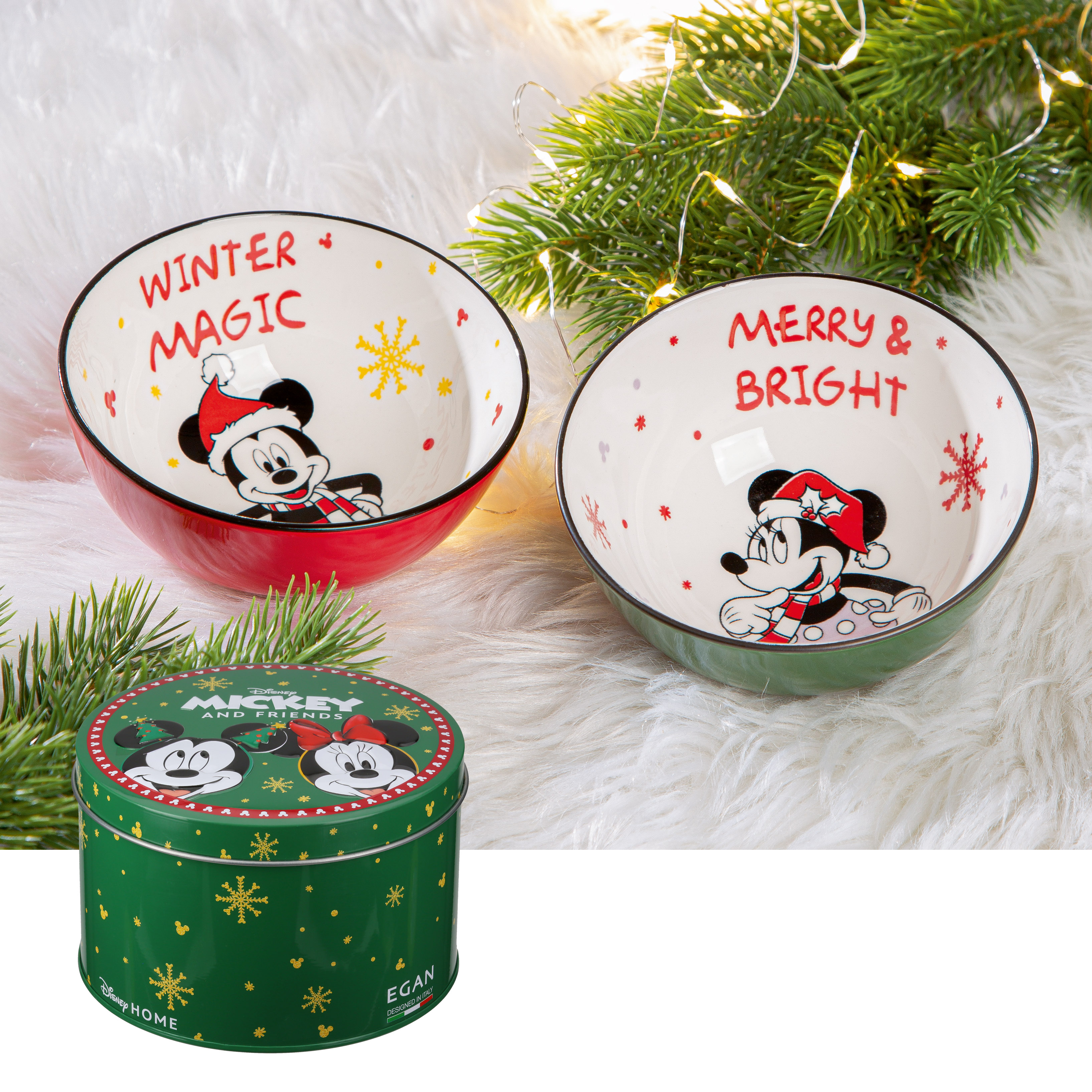 Schalen Mickey & Minney Mouse - Winter Magic 2er Set Schale, Band, Teller