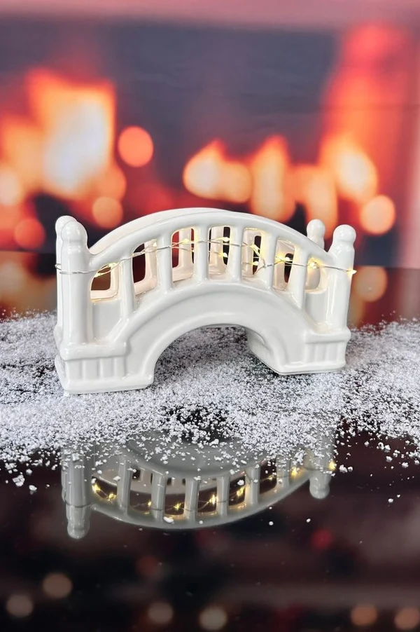 Deko Brücke Passagio LED 20cm Weihnachtsdeko, Brücke, Schnee, Lichterkette, Deko-Objekt