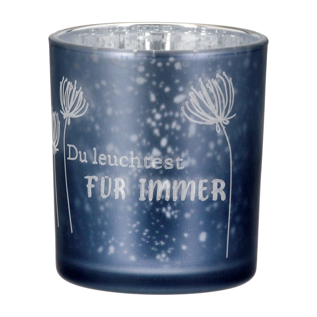 Windlicht Trauer dunkelblau 8cm Variante 2 Pokal, Glas