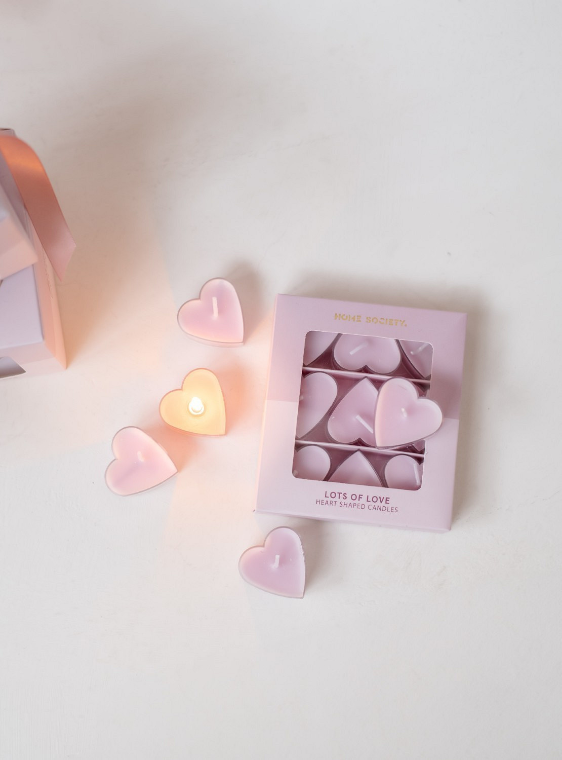 Kerze Love Hearts flieder 9 Stück Kerze Love Hearts flieder 9 Stück
