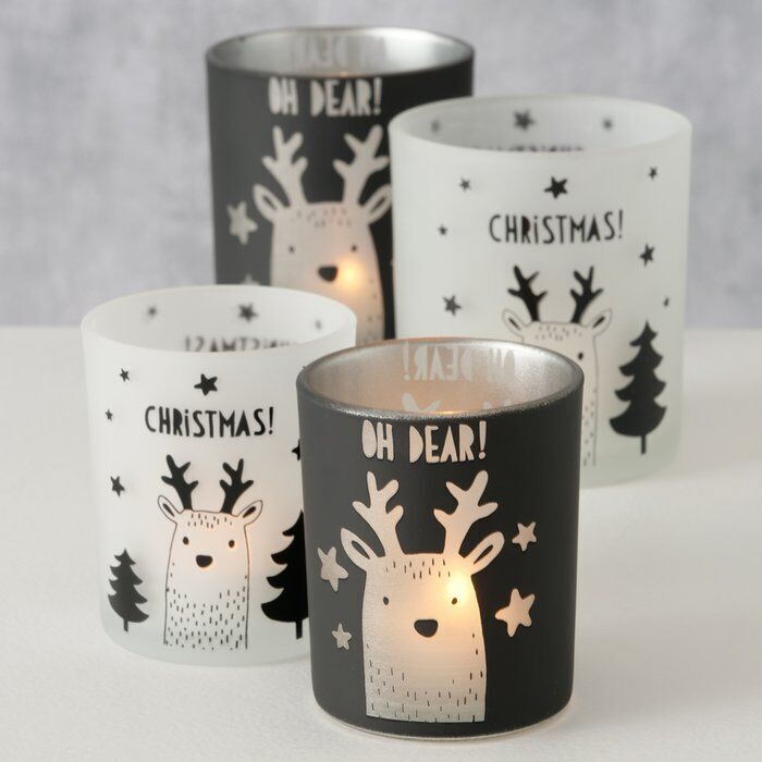 Windlicht Oh Dear schwarz 8cm