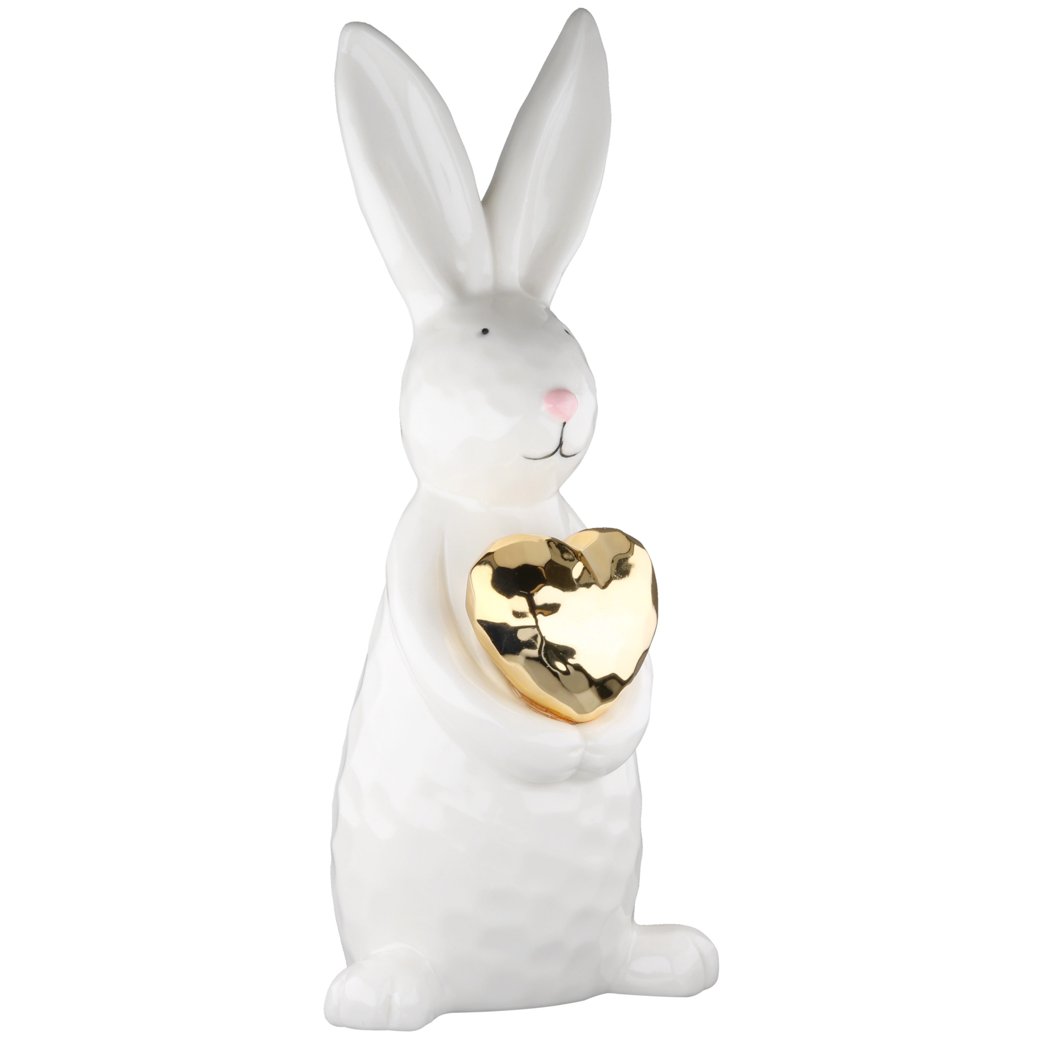 Dekofigur Hase Hoppy Keramik weiß 21,5cm