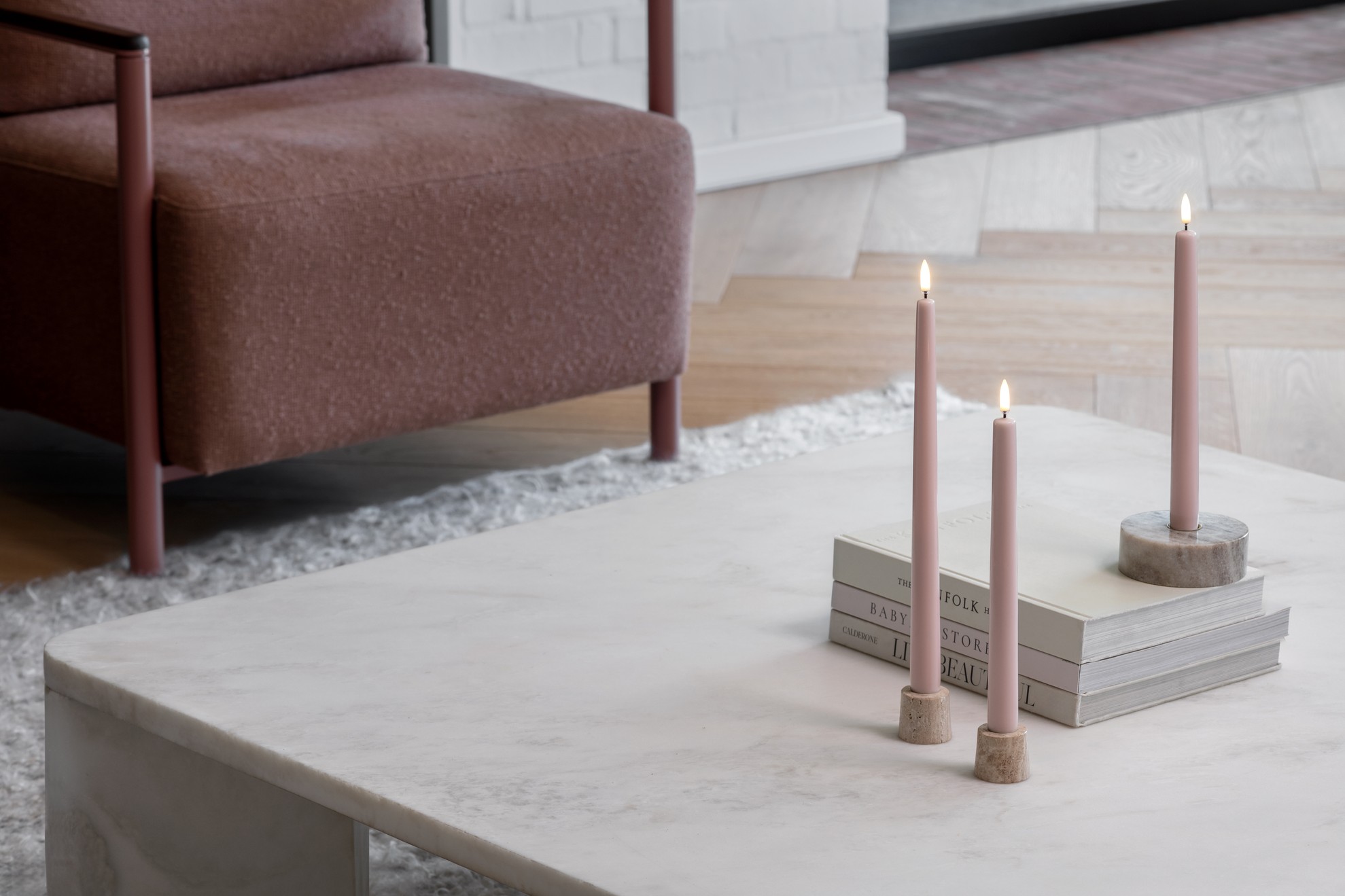 Uyuni LED Tafelkerze 25cm Rose Powder 2 Stück Uyuni LED Tafelkerze 25cm Rose Powder 2 Stück