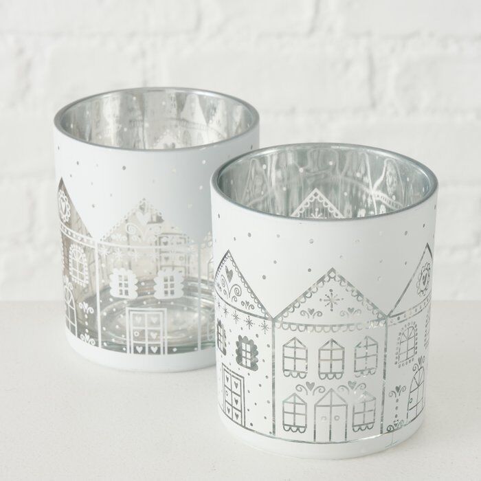 Windlicht Villana weiß 10cm Variante 2