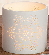 Windlicht Weihnachten Keramik weiß 7cm Variante 5