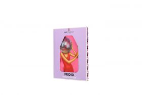 Froid Kühlmanschette mit Discokugel-Motiv in neon pink Snack Pack, Candy, Dessert Cup, Purple Box, Froid