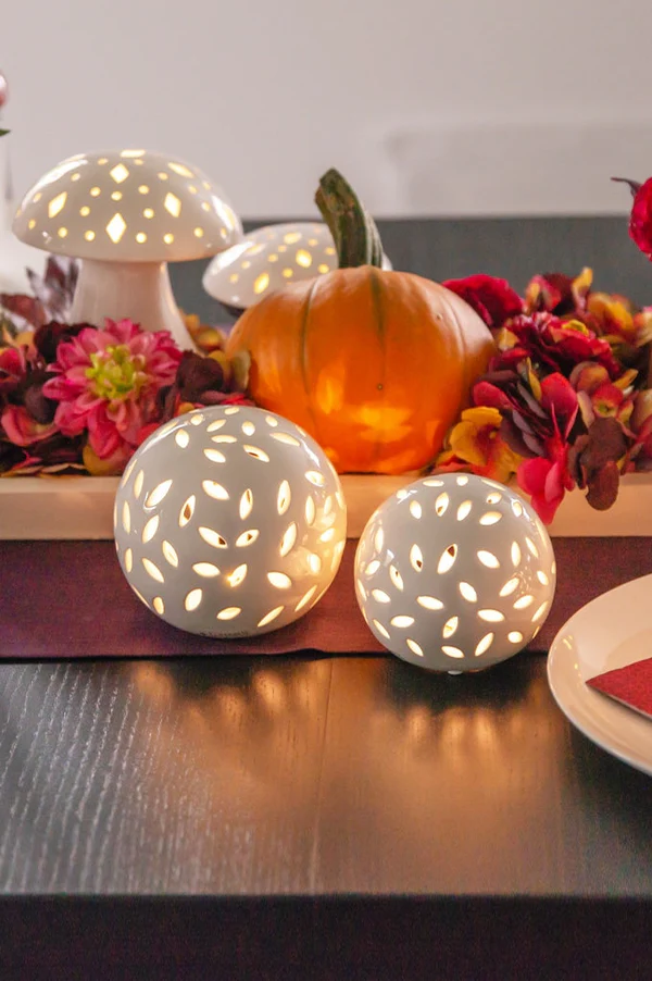 Halloween, Kürbis, Pilz, Beleuchtung, Dekoration