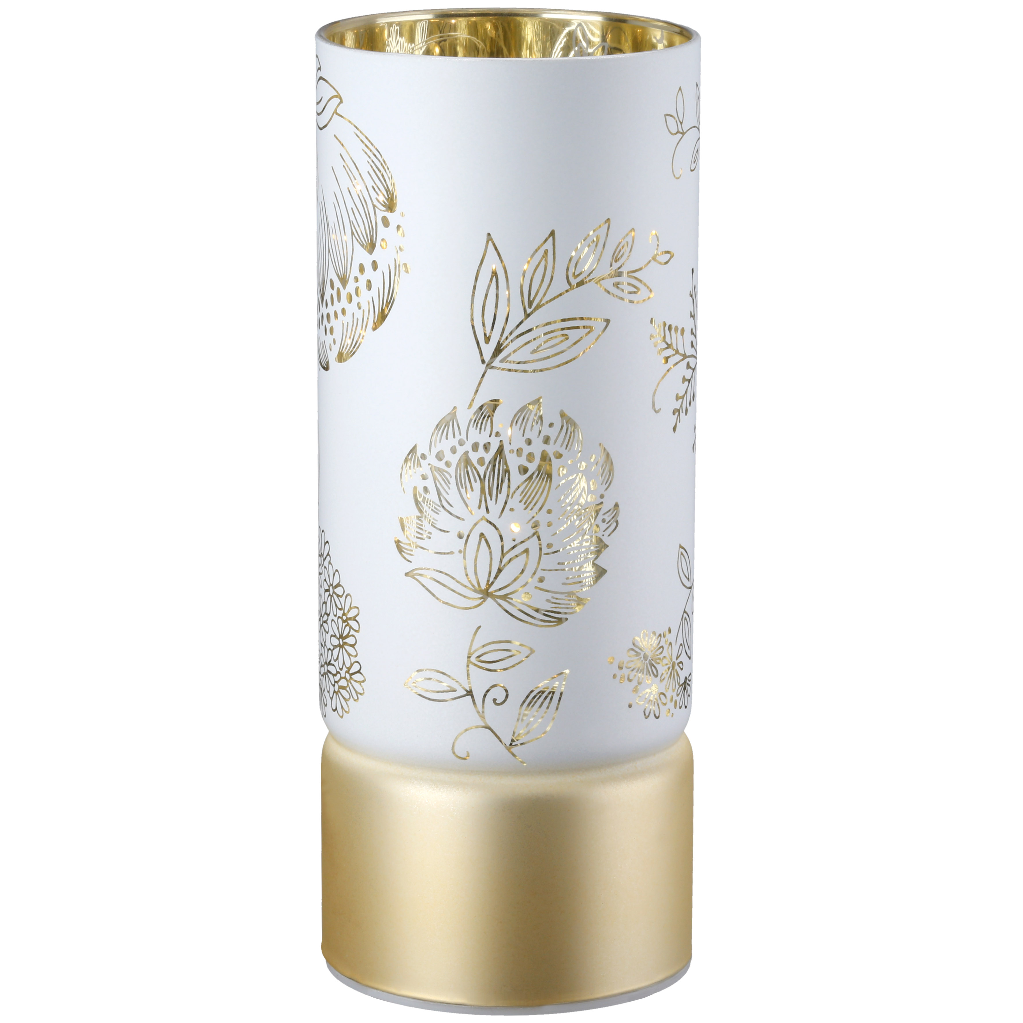 Glas Windlicht Bauerngarten LED 20cm