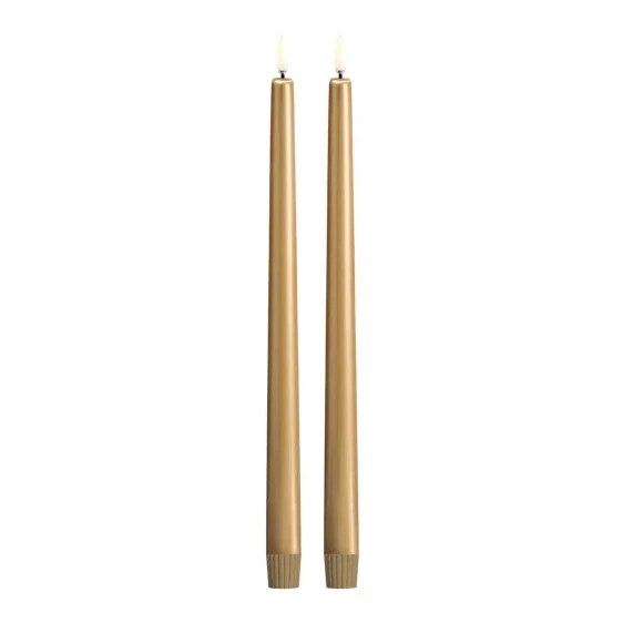 Stabkerze, Taubenkerze, dünne Kerze, goldene Kerze, duo Kerzen