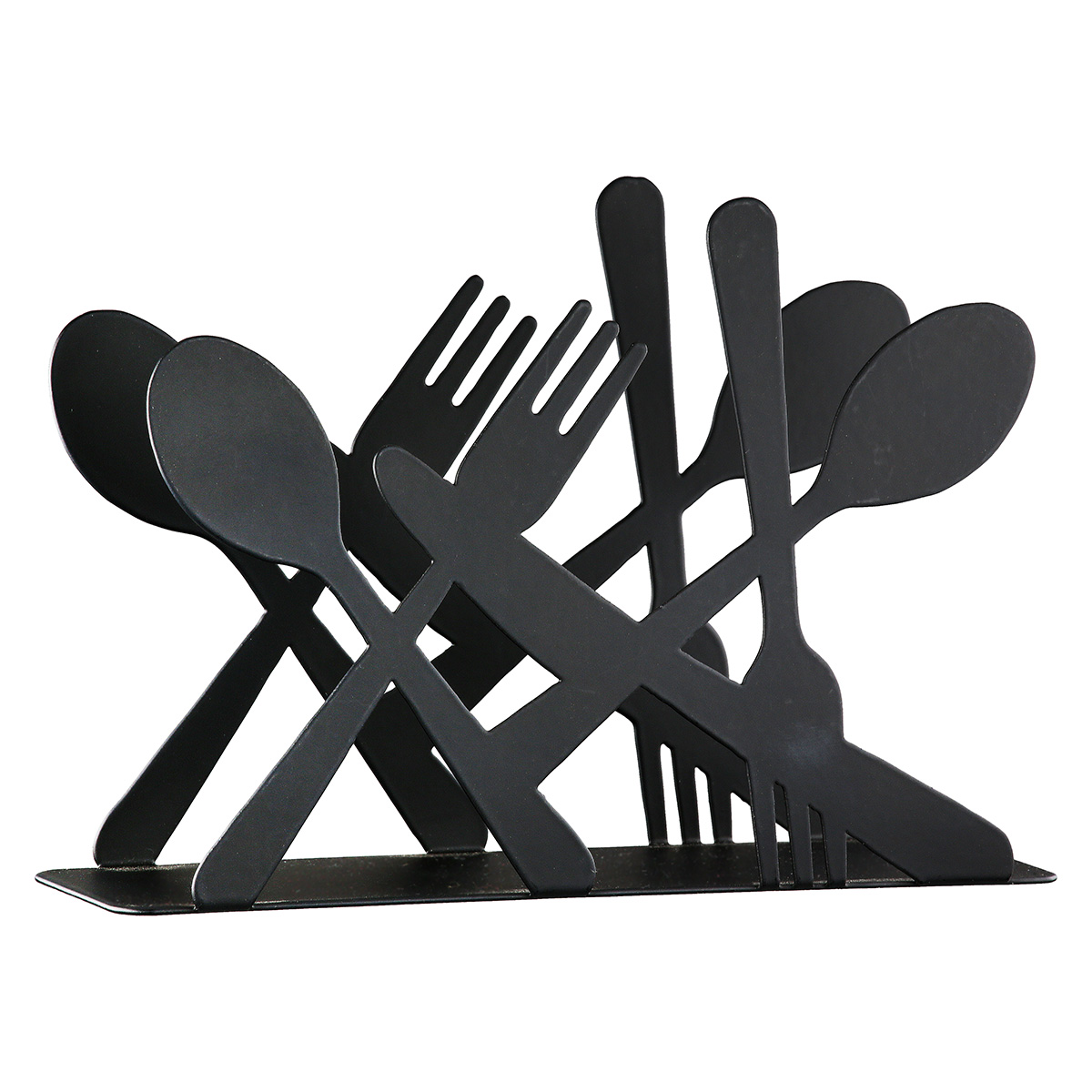 Küchenutensilien, Schwarz, Löffel, Gabel, Messer