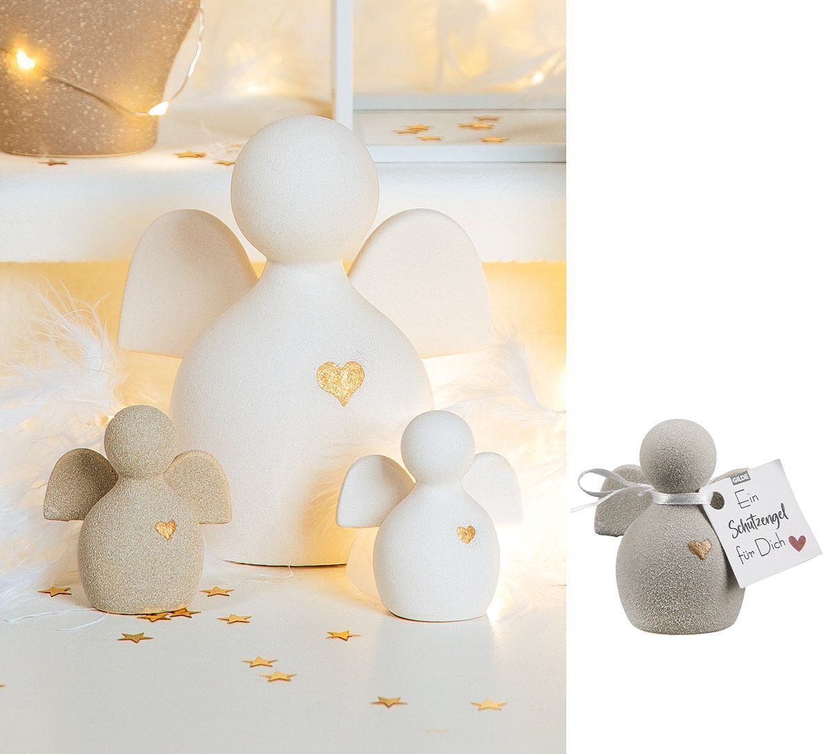 Figur Engel Heart 6cm Botschaft Schutzengel grau Figur Engel Heart 6cm Botschaft Schutzengel grau