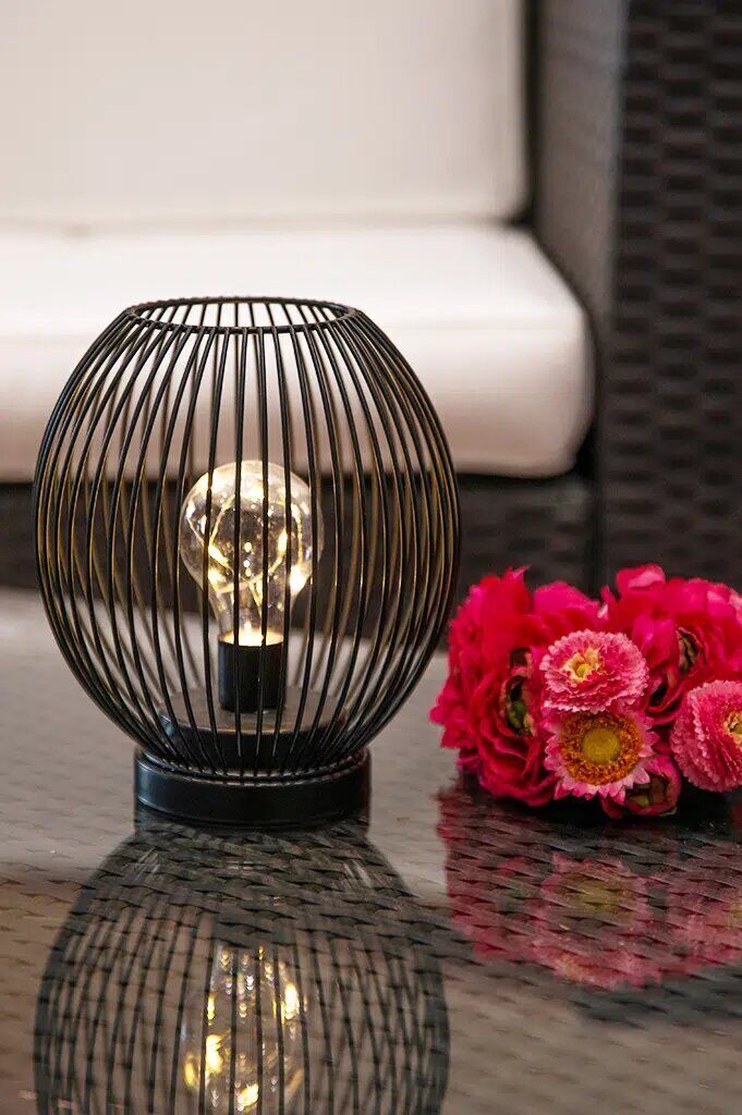 Lampe Glitter LED 23cm schwarz