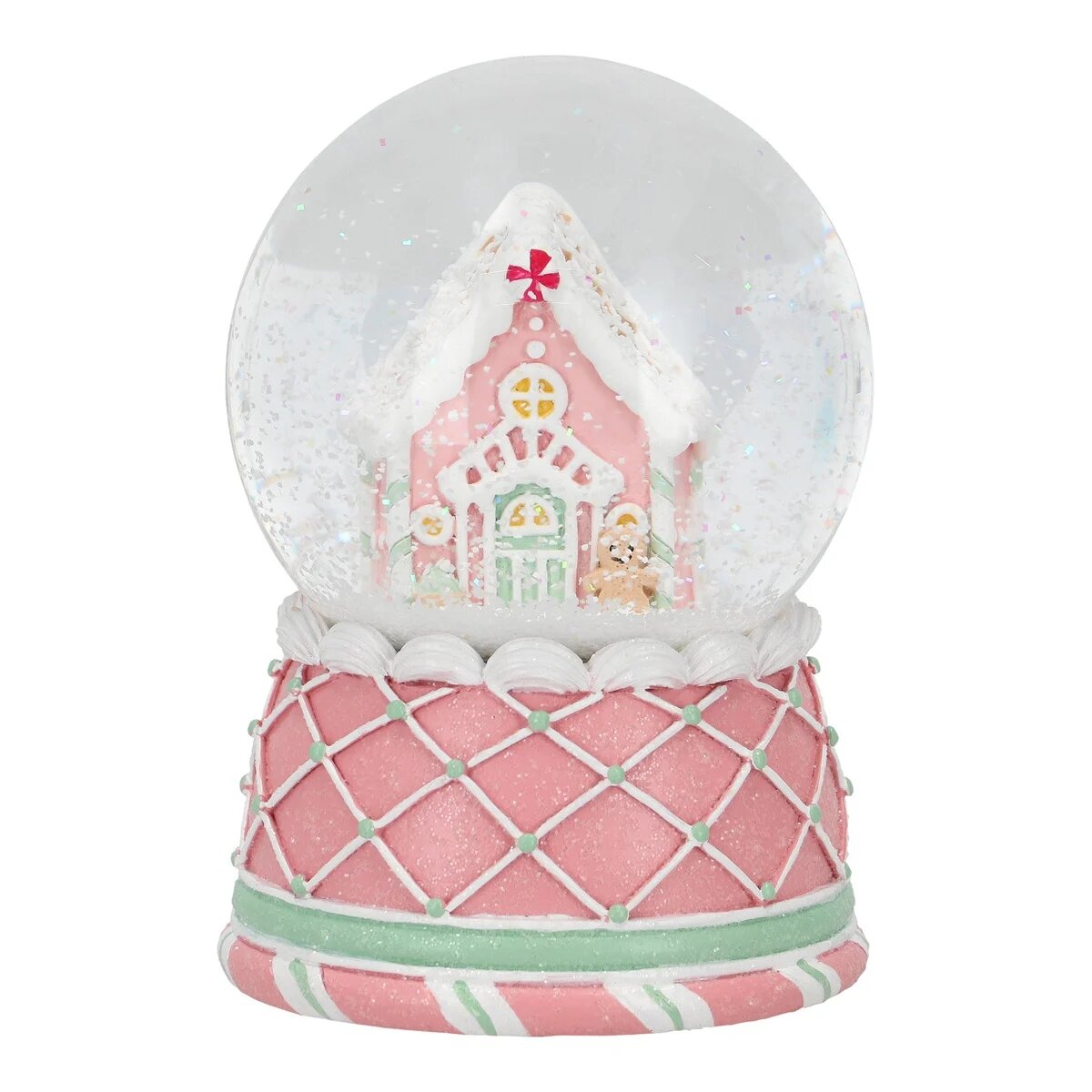 Schneekugel Gingerbread House rosa Geburtstagstorte, Sahne, Nachtisch, Essen, Süßigkeiten
