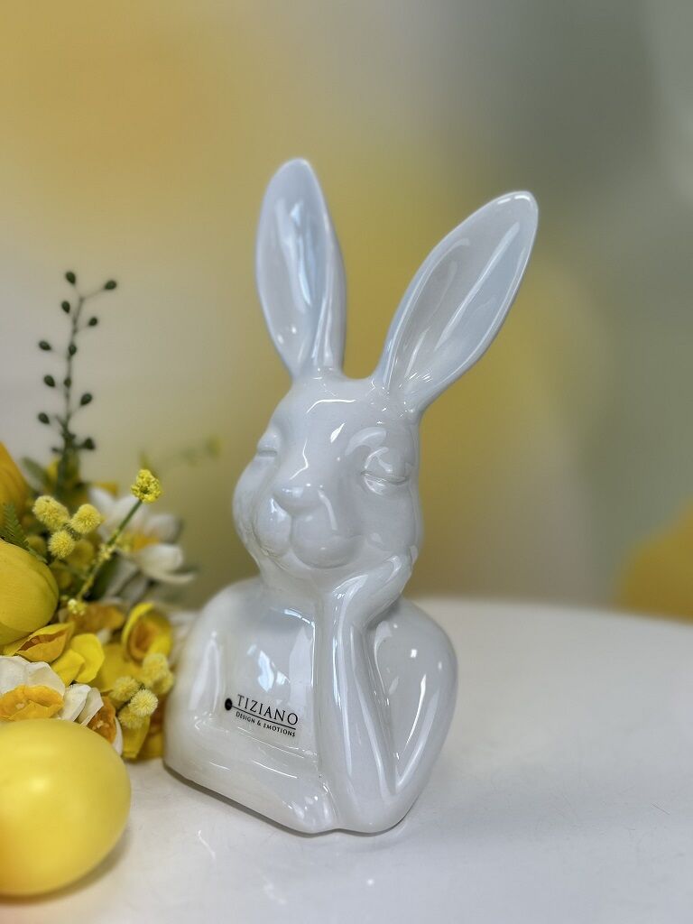 Büste Hase Enricco 16cm cremeweiß Tier, Hase, Säugetier, Nagetier, Spielzeug