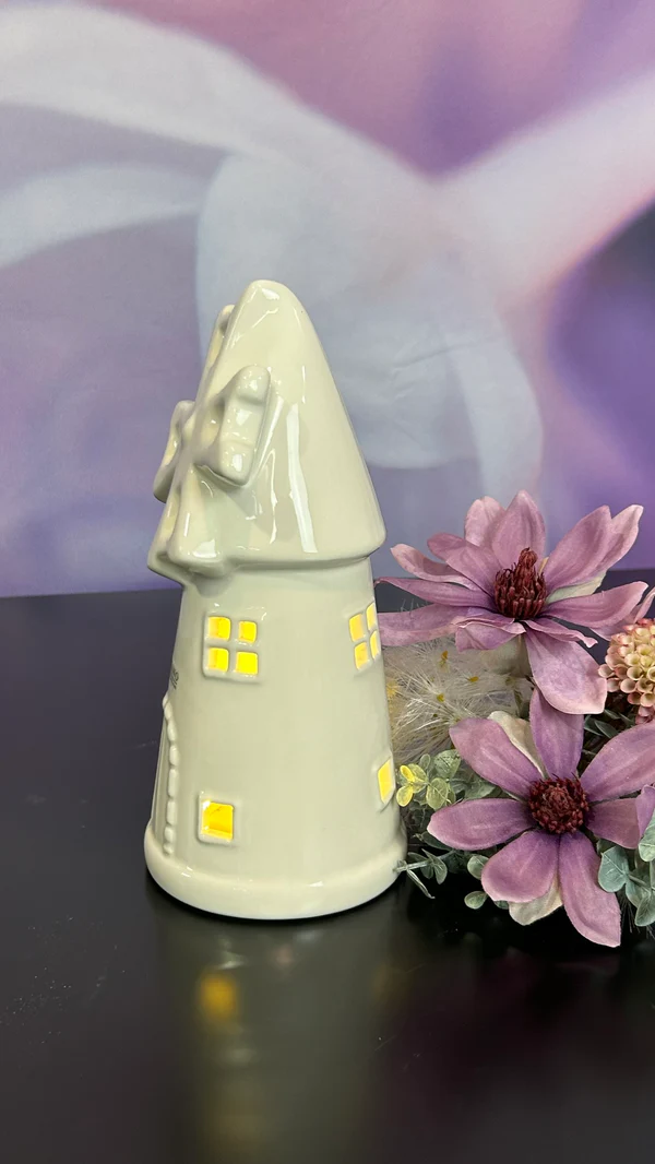 Windmühle Resina 18cm LED cremeweiß