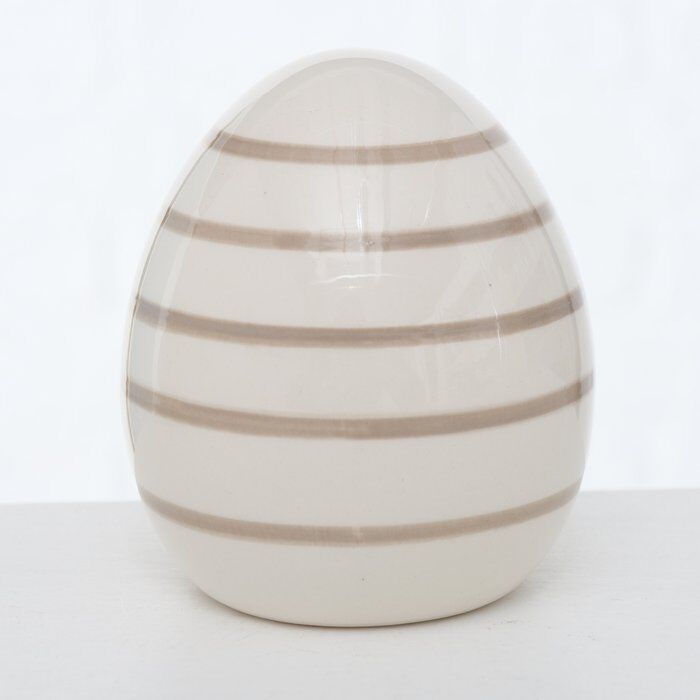 Dekofigur Ei Finn beige 8cm Streifen