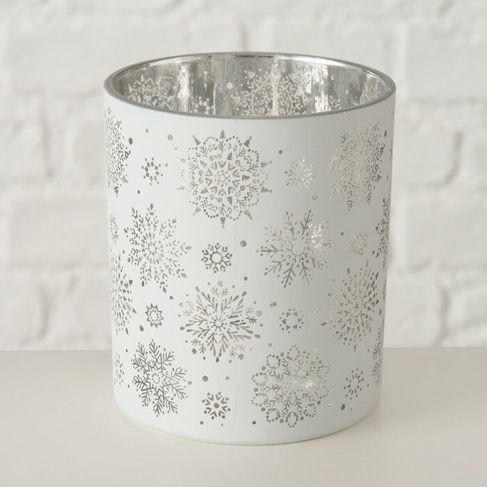 Windlicht Flake 10cm weiß