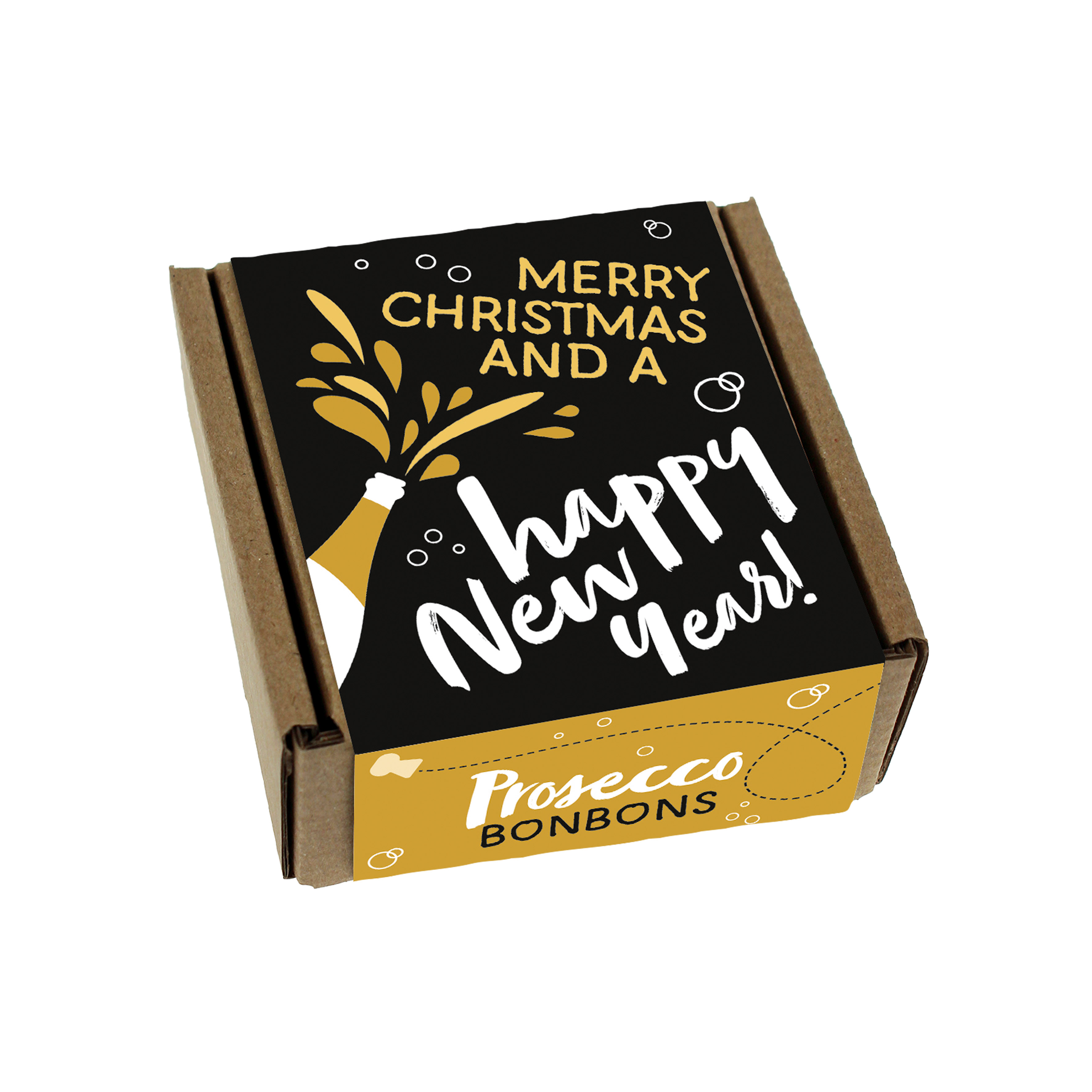 Prosecco Bonbons "Merry Christmas and a happy New Year" Prosecco, Bonbons, Box, Champagne, New Year message