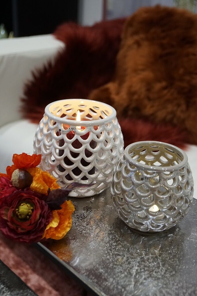 Pitello-creme-und-sand Tischlicht Pitello 14cm creme