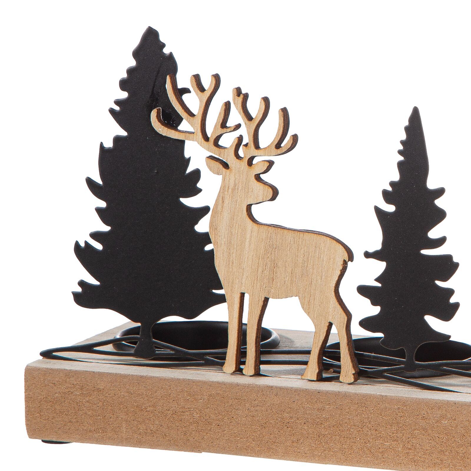 Adventsleuchter Foreta Waldmotiv Hirsch, Wildtiere, Geweih, Figur, Elch