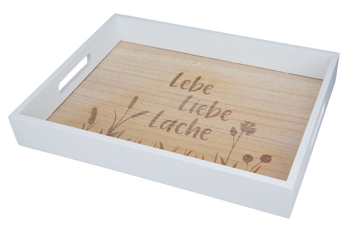 Deko Tablett Lebe Liebe Lache 35cm