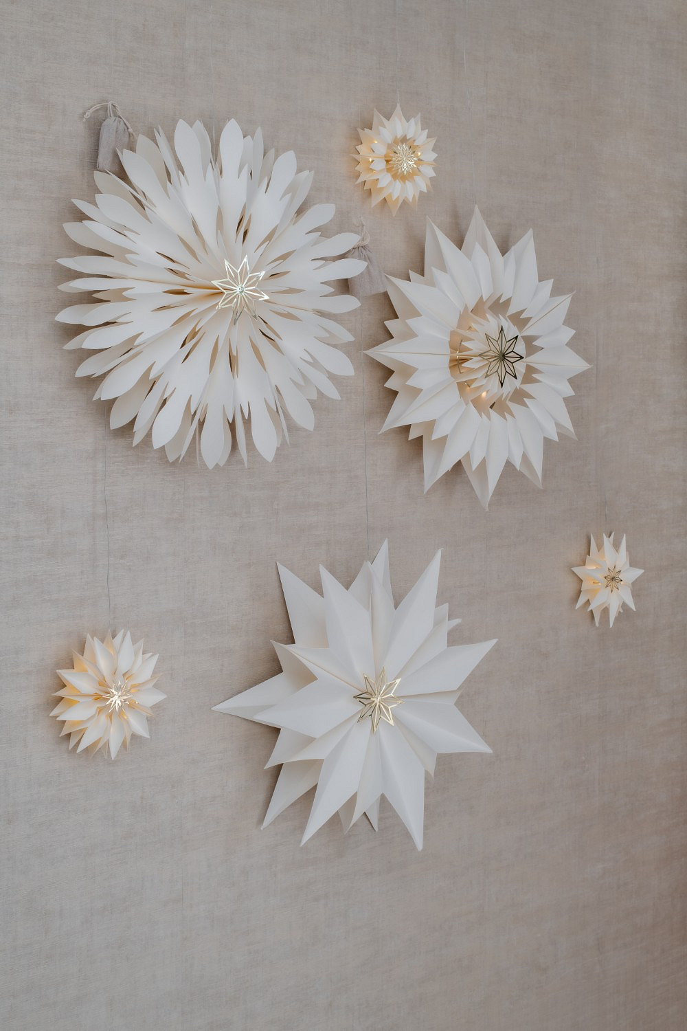 Papierstern, Sternenstern, Weihnachtsdeko, Hängedeko, Papiersternchen