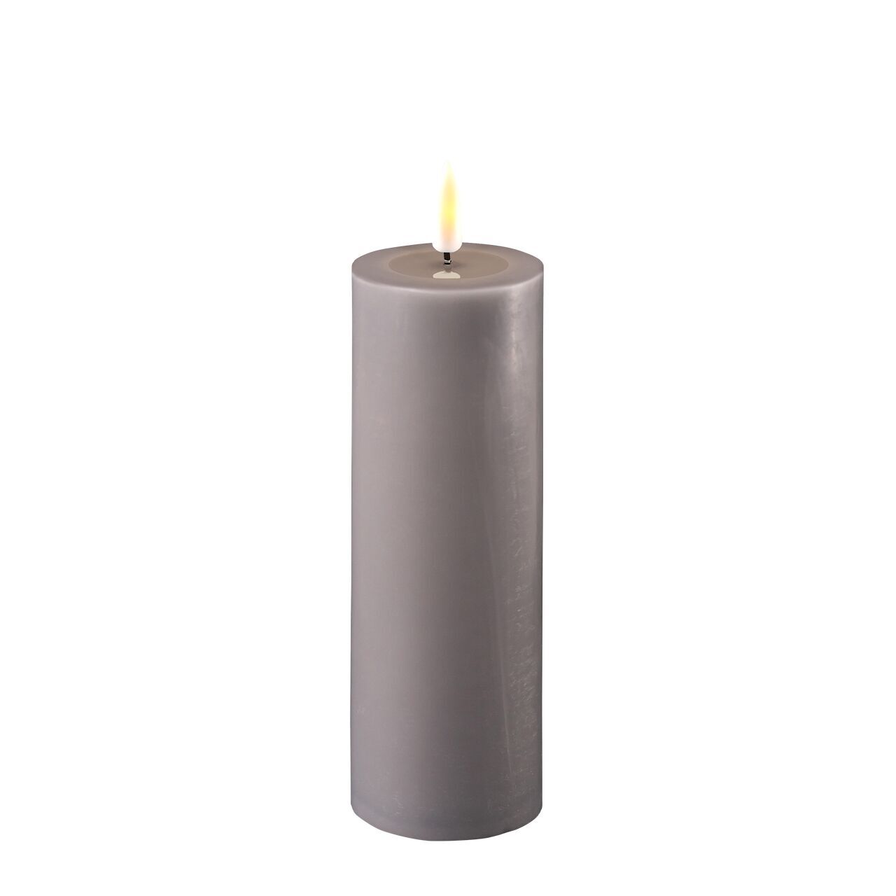 Stumpenkerze LED grau 5 x 15cm