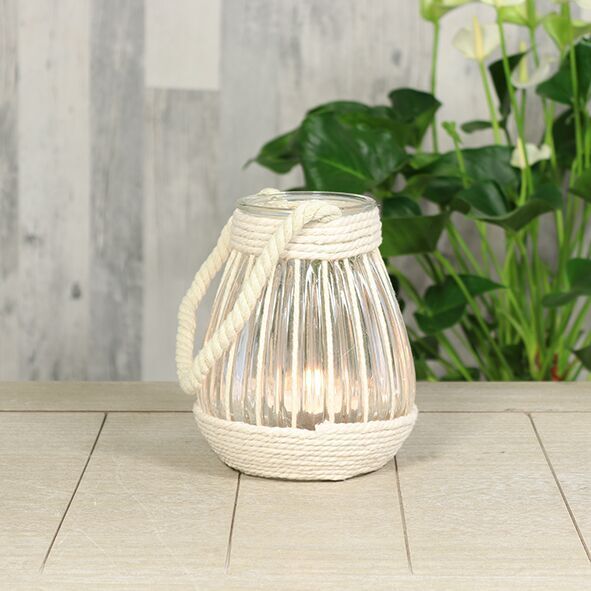 Windlicht mit Kordeldekor 17cm