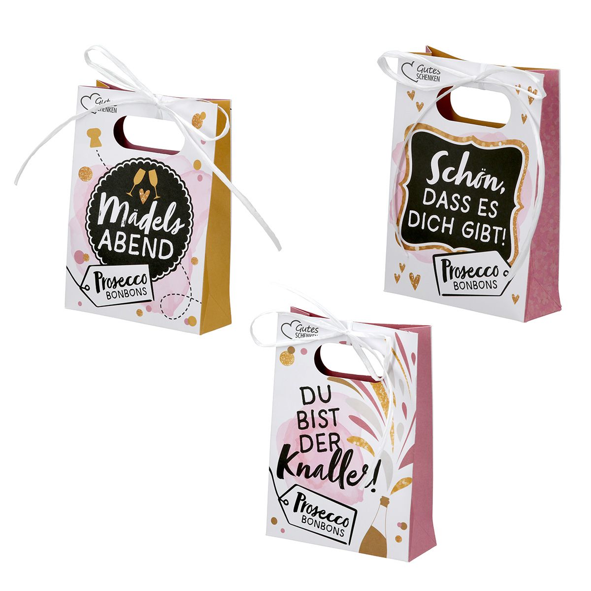 Prosecco Bonbons im Geschenktütchen "Knaller" Tasche