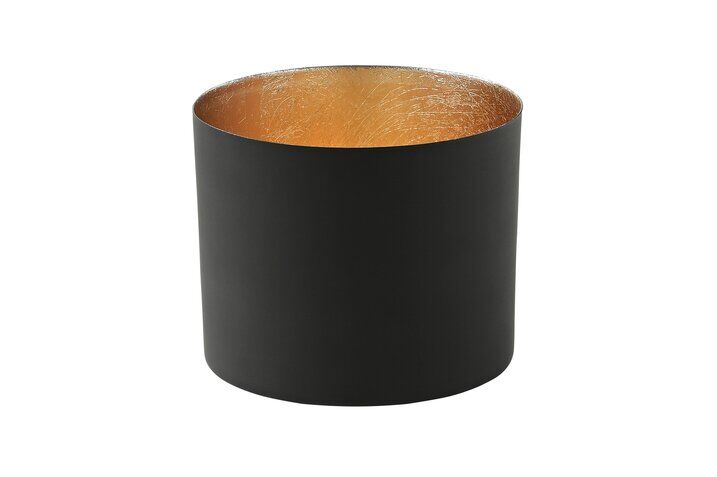 Chennai Windlicht L schwarz/gold