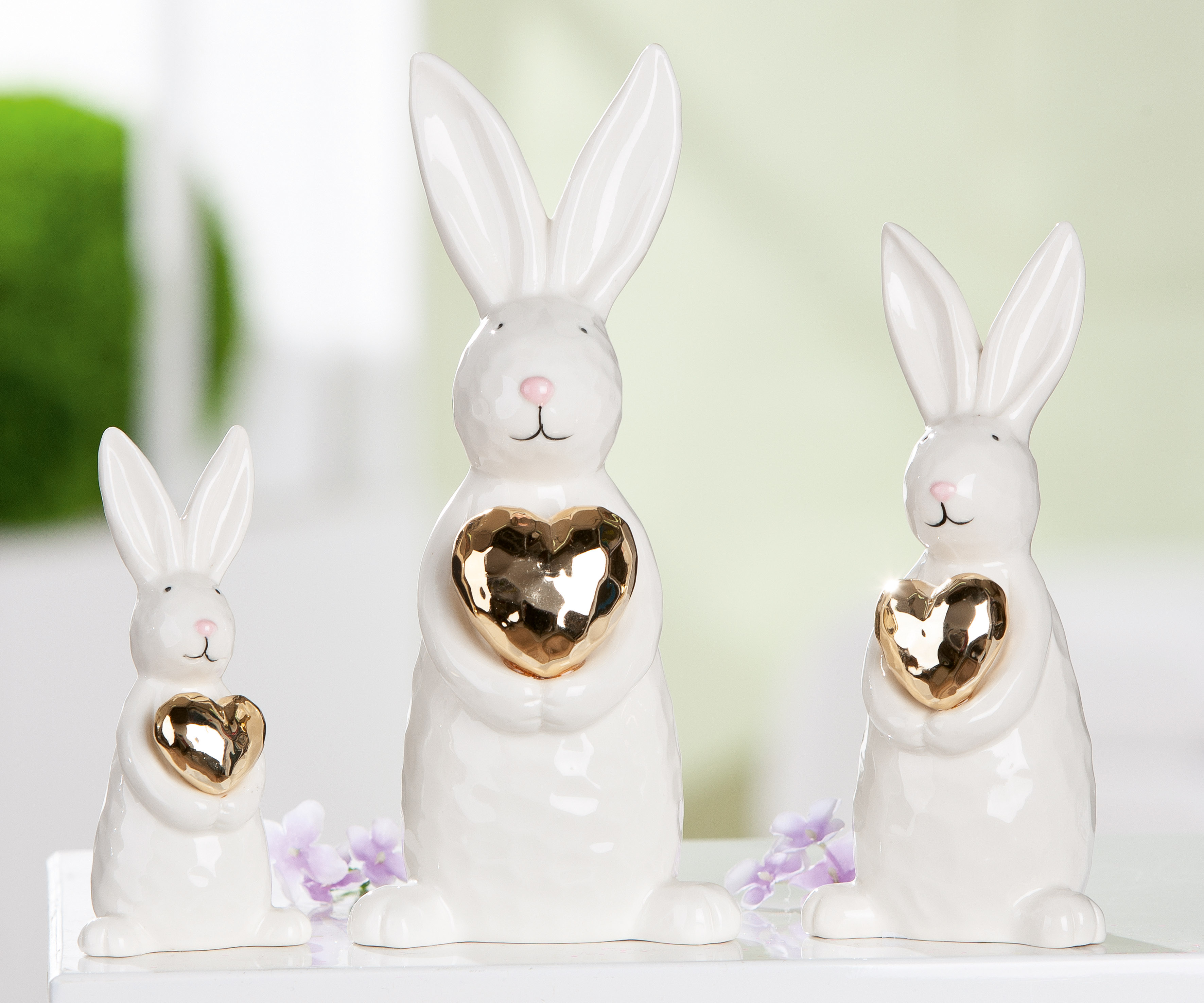 Dekofigur Hase Hoppy Keramik weiß 12,5cm Dekofigur Hase Hoppy Keramik weiß 12,5cm