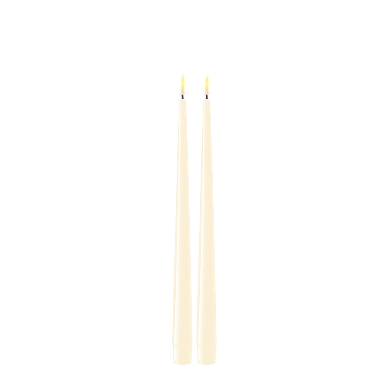 RF-K-0017 Stabkerze mit Lack LED 28 cm creme 2 Stück