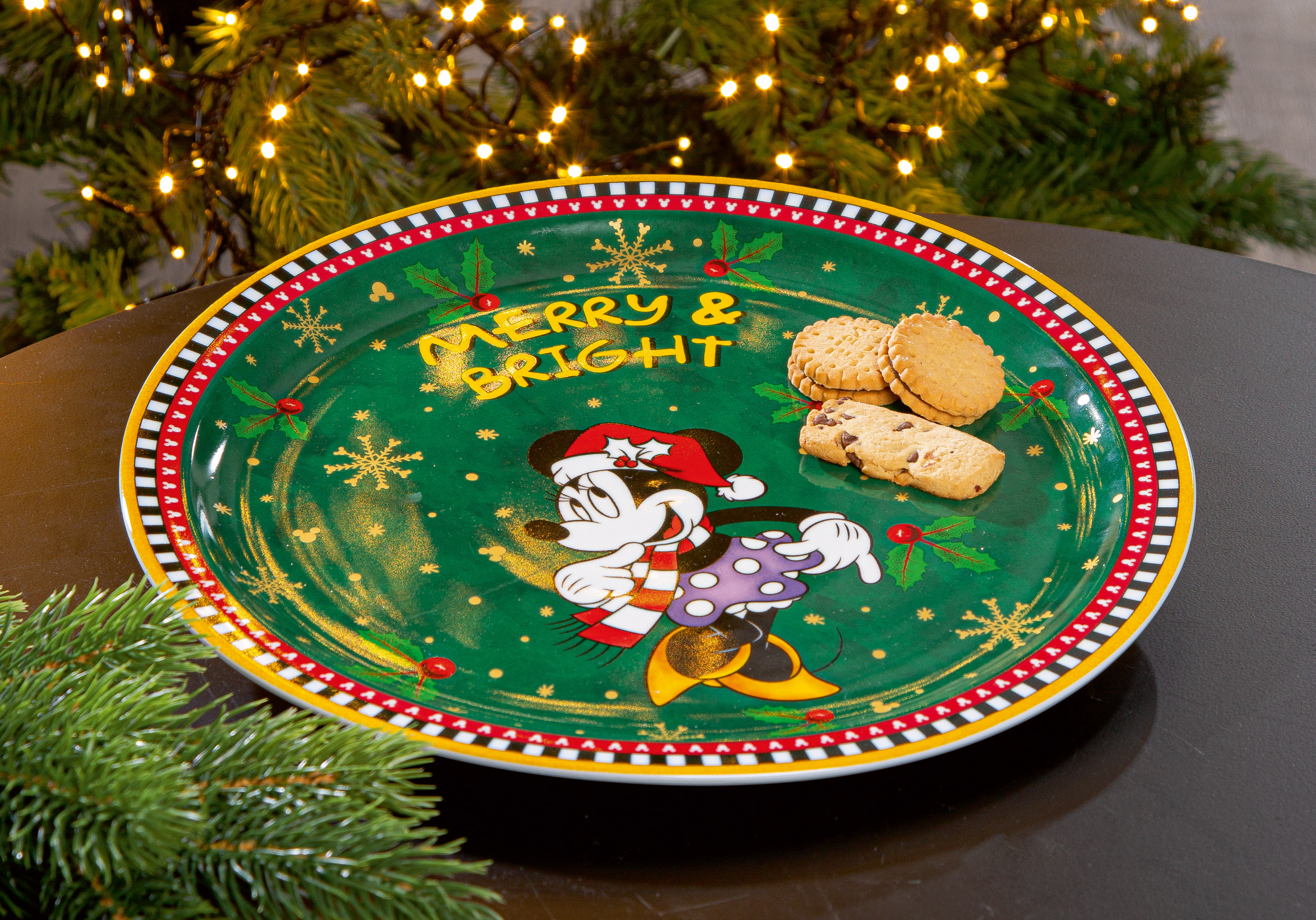 Disney Weihnachtsteller Minney Mouse - Winter Magic Mahlzeit, Teller, Gericht, Pflanze, Platte