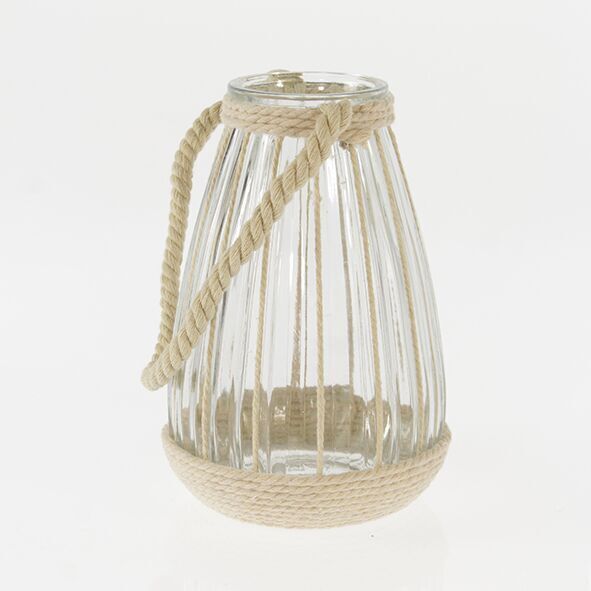 Windlicht mit Kordeldekor 22cm
