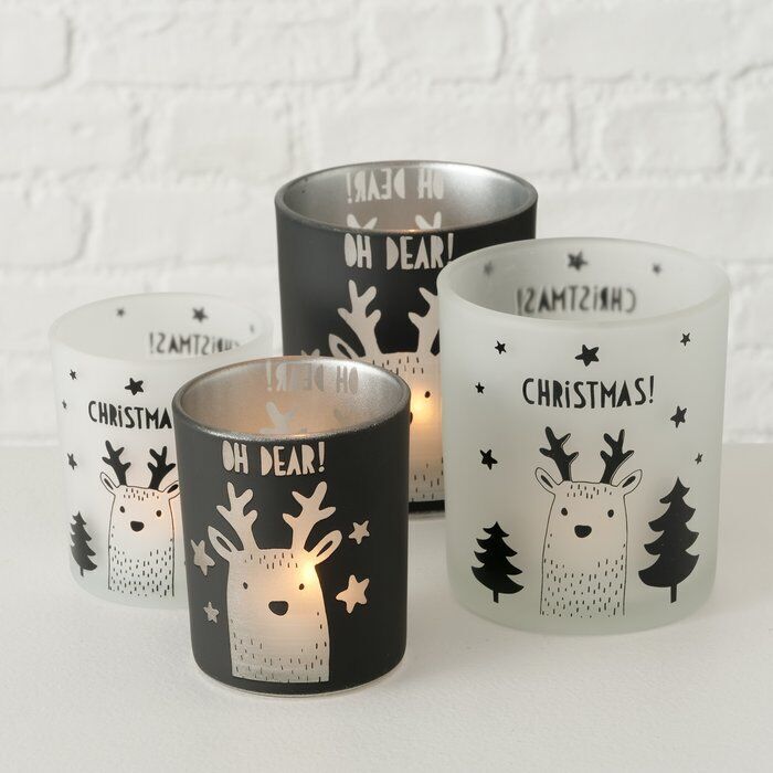 Windlicht Oh Dear schwarz 8cm