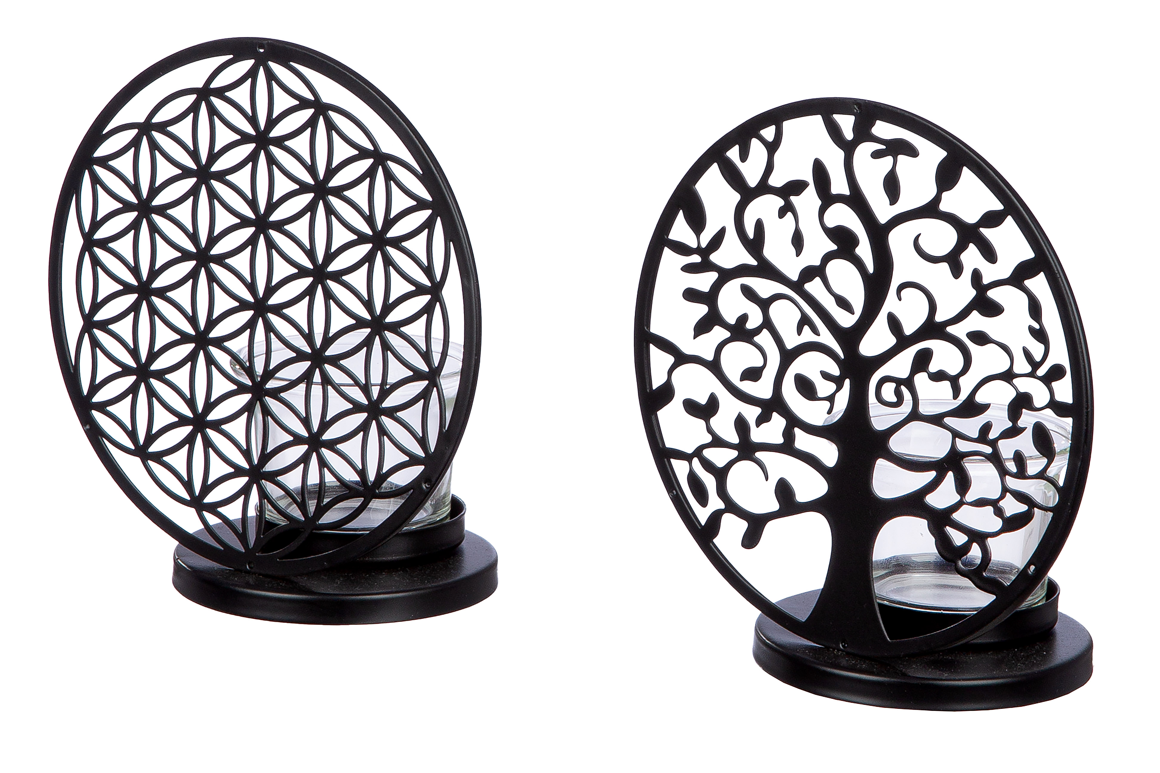 Teelichthalter Set Lebensbaum & Blume