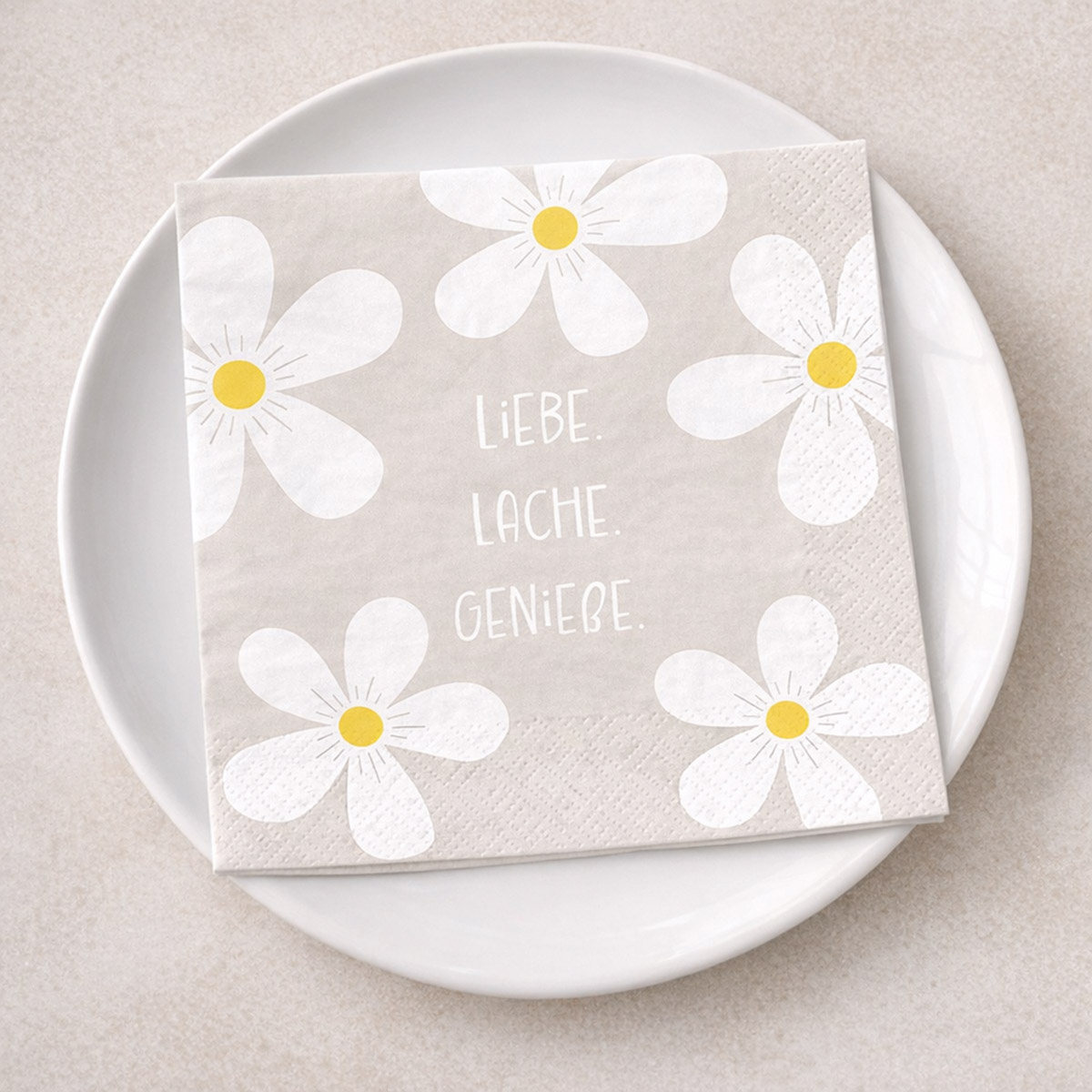 Serviette Liebe Lache Genieße Serviette Liebe Lache Genieße