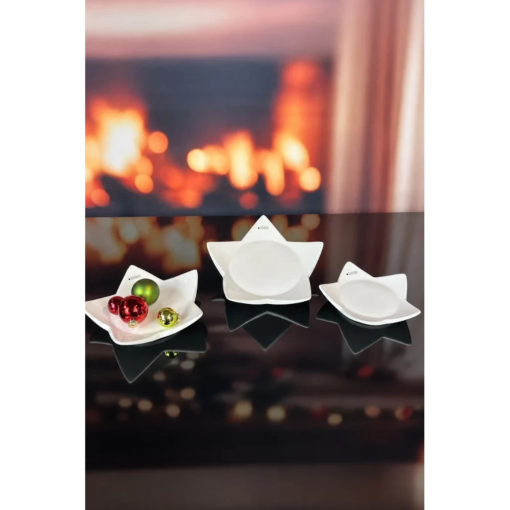 Schüssel-Set, Keramikschalen, Weihnachtsdeko, Servierschalen, Weihnachtsornamente