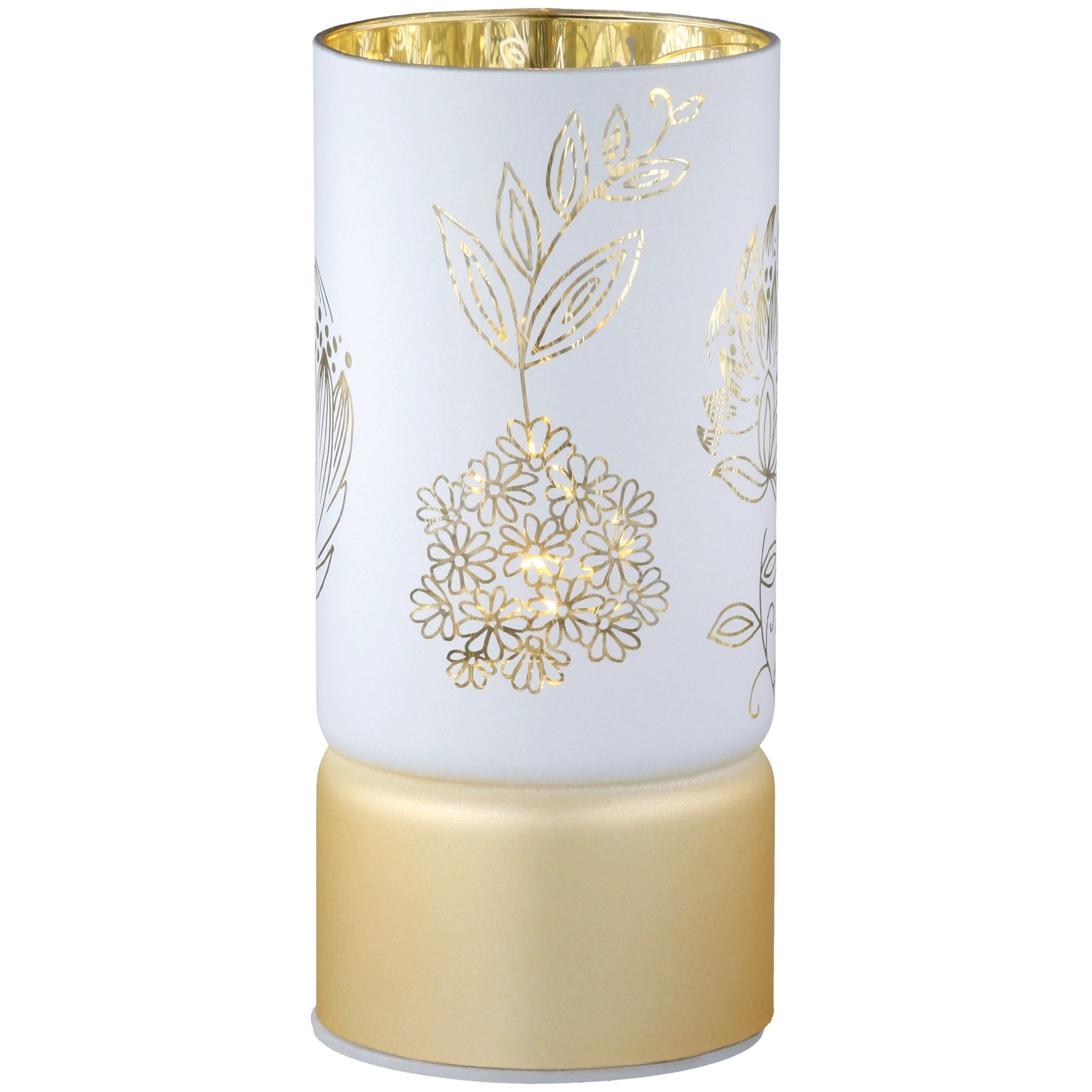 Glas Windlicht Bauerngarten LED 15cm Glas Windlicht Bauerngarten LED 15cm