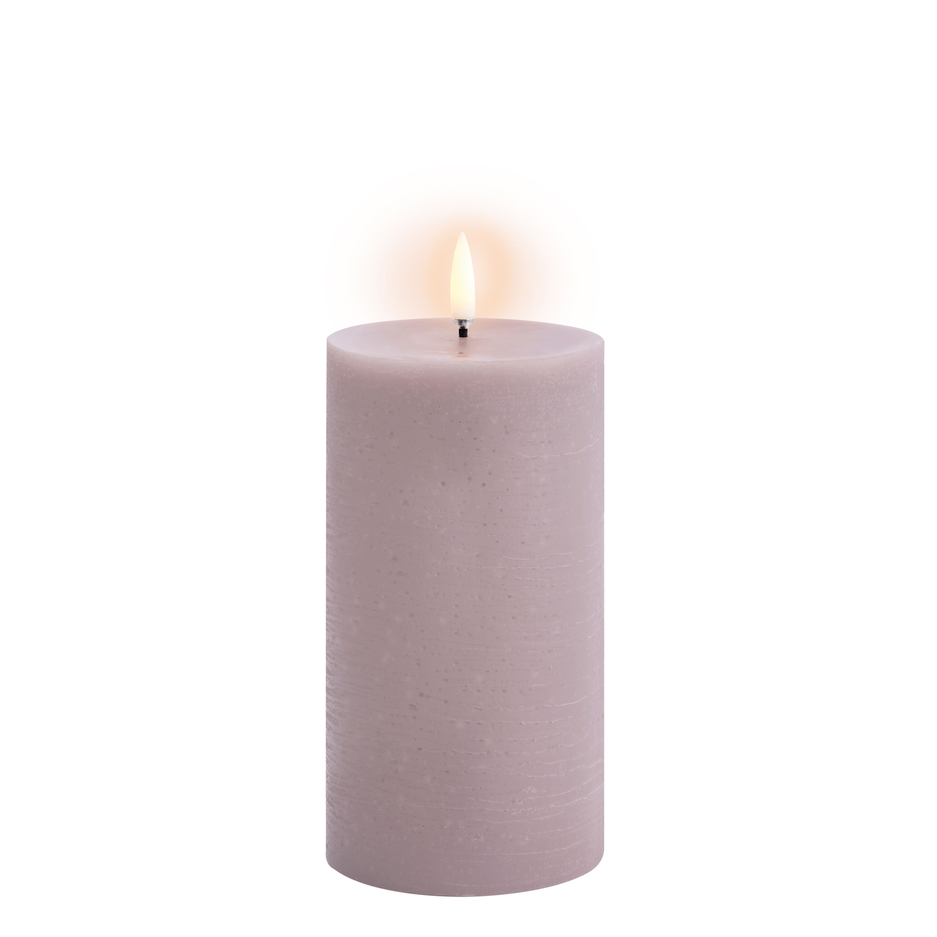 Uyuni LED Stumpenkerze 7,8x15cm rustic light lavender