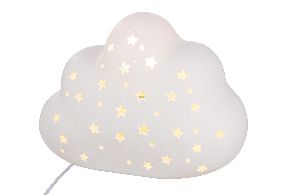 Tischleuchte Wolke Sternmuster Porzellan Ballon