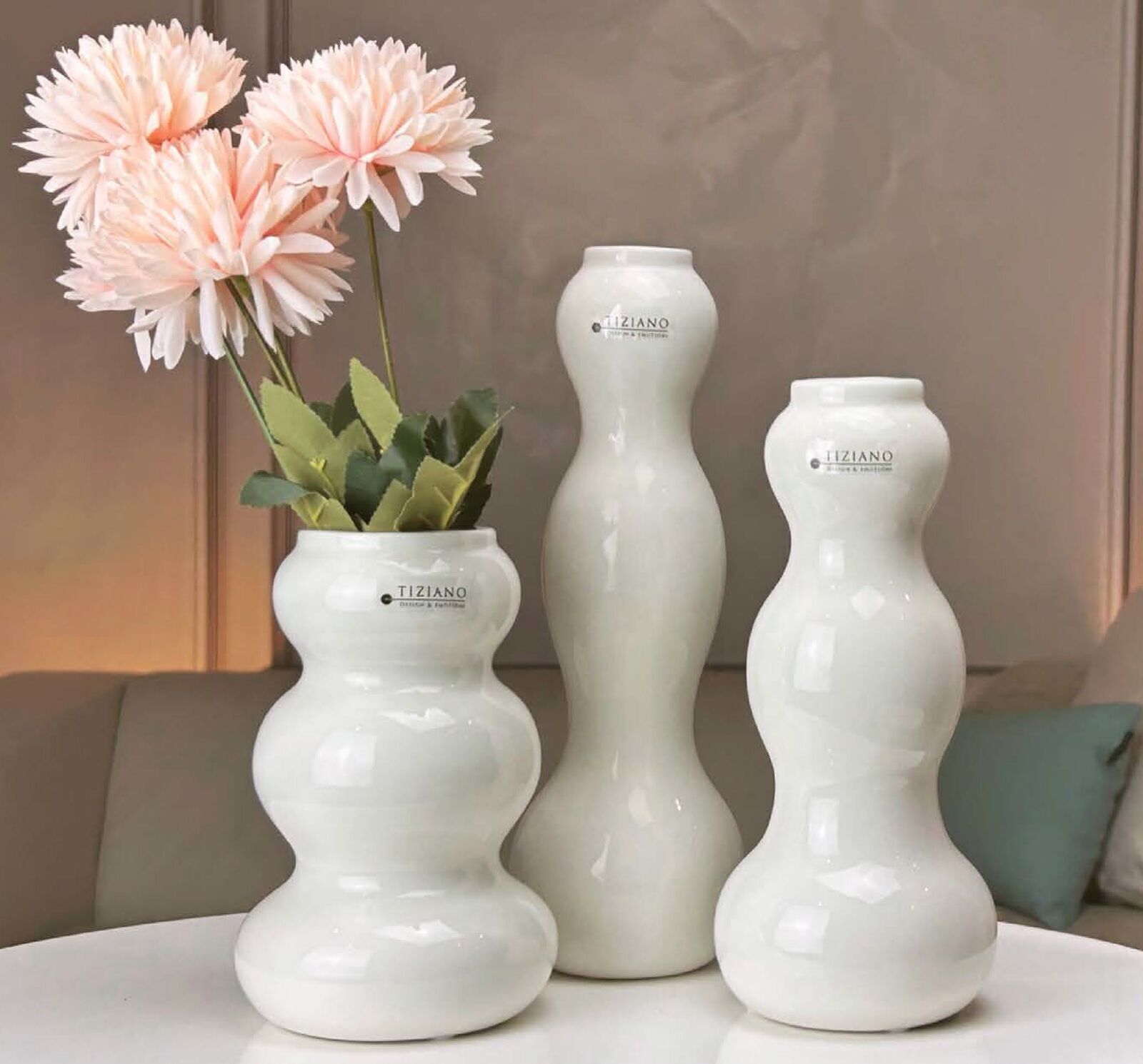 Ronda8 Vase Ronda 26,5cm cremeweiß