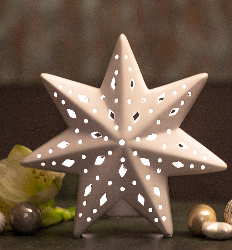 Leona-einzeln-Rauten Sternlampe Leona 23cm 7 Zacken LED