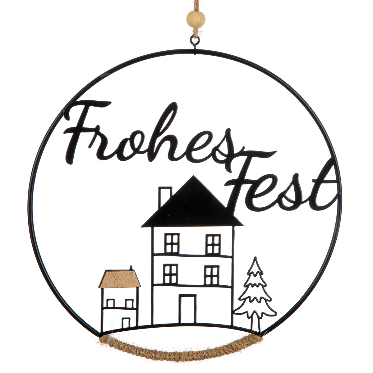 Weihnachtsdeko, Fensterdeko, Holz/Metall Ornament, Weihnachtsmotiv, Fensterhänger