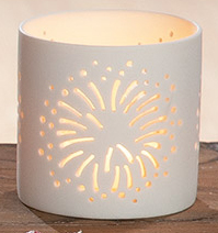 Windlicht Weihnachten Keramik weiß 7cm Variante 6
