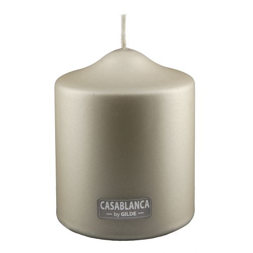 Stumpenkerze Metallic champagner 10cm Kerze