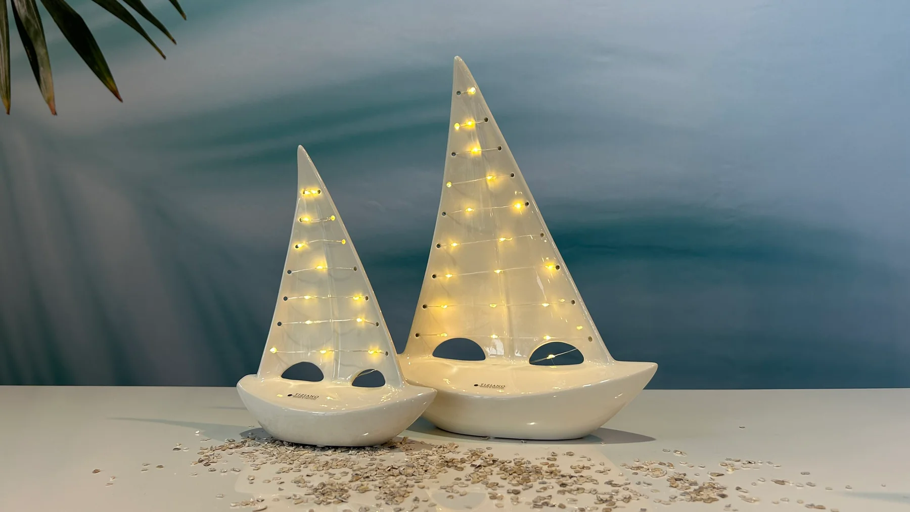 Boot Andiamo LED cremeweiß 30cm Boot Andiamo LED cremeweiß 30cm