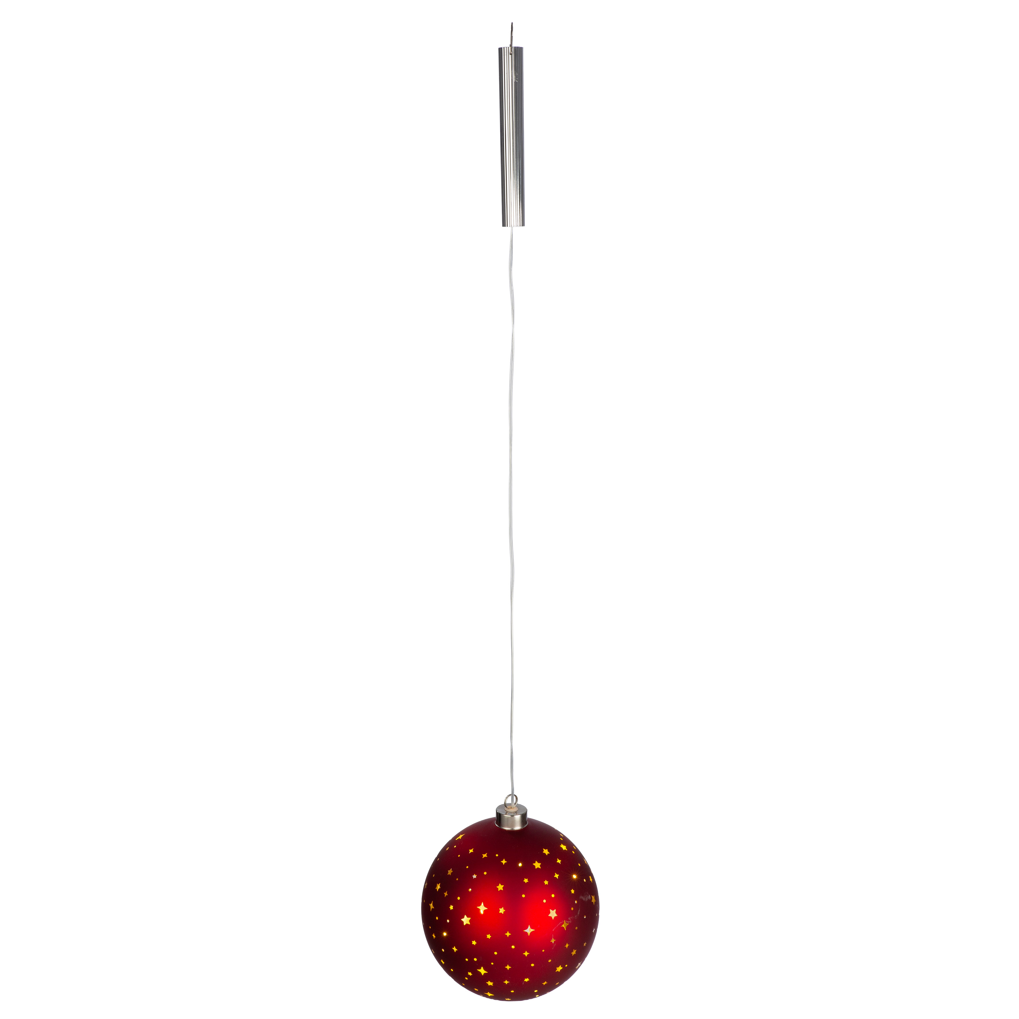 Hänger Kugel Cielo rot 15cm Weihnachtskugel, Lametta-Faden, Hänger, Rot, Sterne