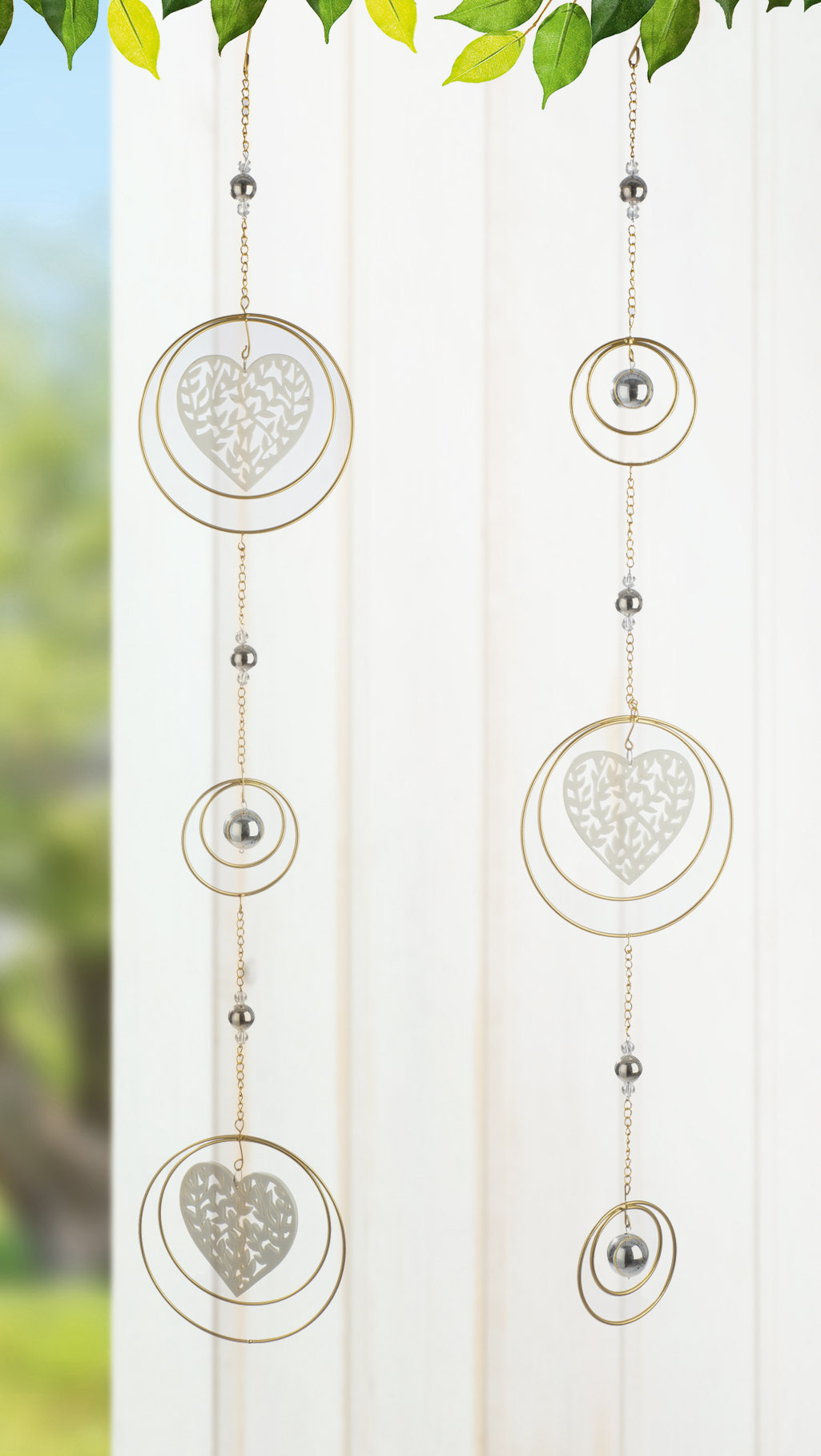 Deko Girlande Hearts 2 Stück Keramik/Metall Deko Girlande Hearts 2 Stück Keramik/Metall