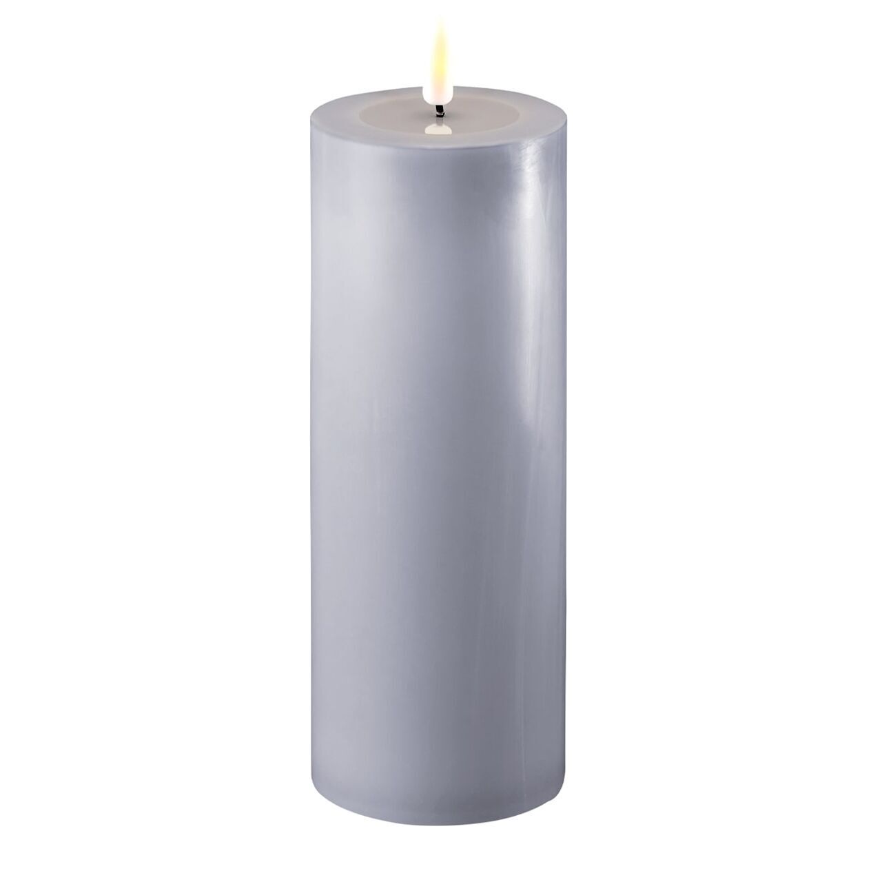 2021-RF-0298 Stumpenkerze LED dust blue 7,5 x 20cm